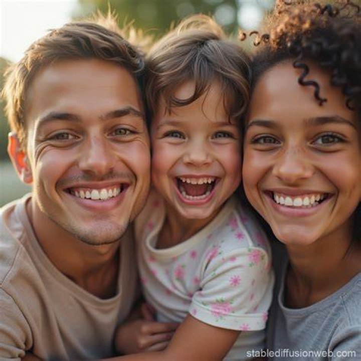 A family photographed smiling | Source: Shutterstock