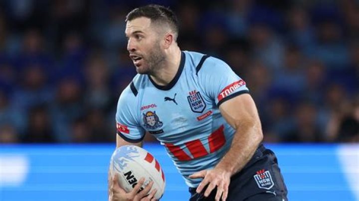 Blues fullback James Tedesco had his shorts pulled down his backside after a Cameron Munster tackle in game one of the state of origin