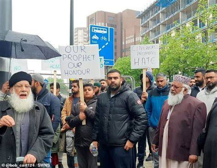 Cinemas have seen protests from Muslims claiming the film The Lady of Heaven is 'blasphemous'. Pictured: Birmingham