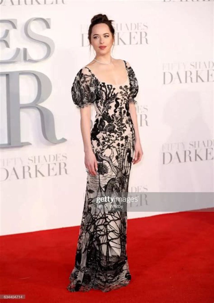 Dakota Johnson attends the UK Premiere of "Fifty Shades Of Grey" at Odeon Leicester Square on February 12, 2015 in London, England. | Source: Getty Images