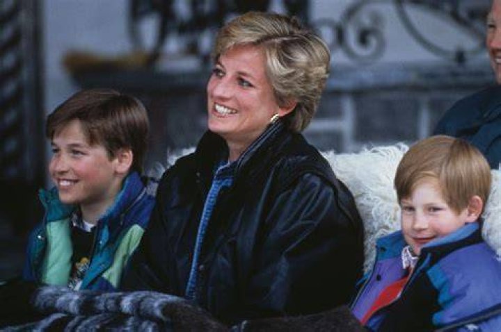 Diana with William (left) and Harry (right) at the Heads of State VE Remembrance Service in London's Hyde Park in May 1995