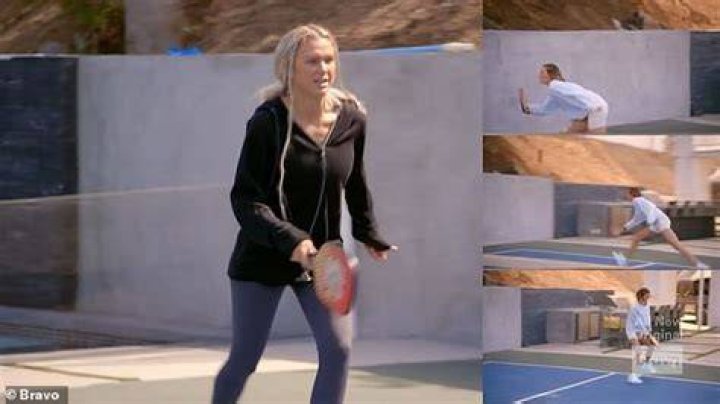 Intense game:&nbsp;Raquel Leviss, 26, went over to Lala's house to play a game of competitive pickleball