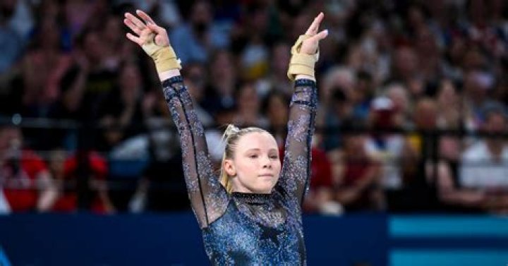 Jade Carey also wore the lavender leotard. Each one is designed, cut, and assembled in the United States, with the individual Swarovski crystals all hand-applied using a tweezer and heat