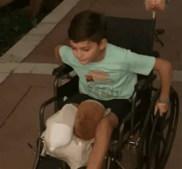 Jameson Jr. on the wheelchair. | Source: Morning America
