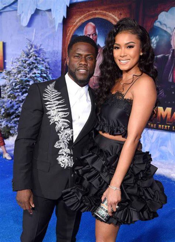 Kevin Hart and wife Eniko Parrish arrive at the Premiere of "Jumanji: The Next Level" on December 9, 2019, in Hollywood, California. | Source: Getty Images.