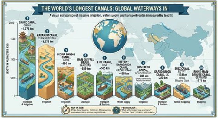 Longest Canals in the World: Top 10 Magnificent Waterways