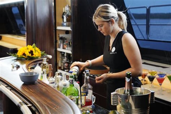 Lucy Edmunds makes a cocktail on 'Below Deck Sailing Yacht'