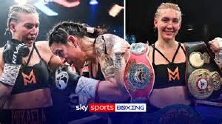 Mikaela Mayer (above) will challenge two-weight world champion Natasha Jonas for her IBF World Welterweight title at the M&S Bank Arena in Liverpool this weekend