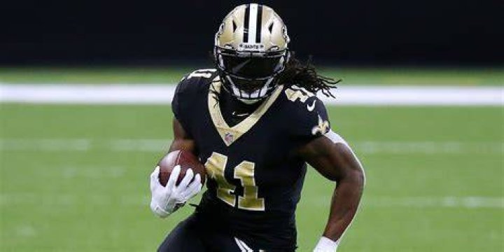 New Orleans Saints running back Kamara was shoved out of bounds during the second quarter