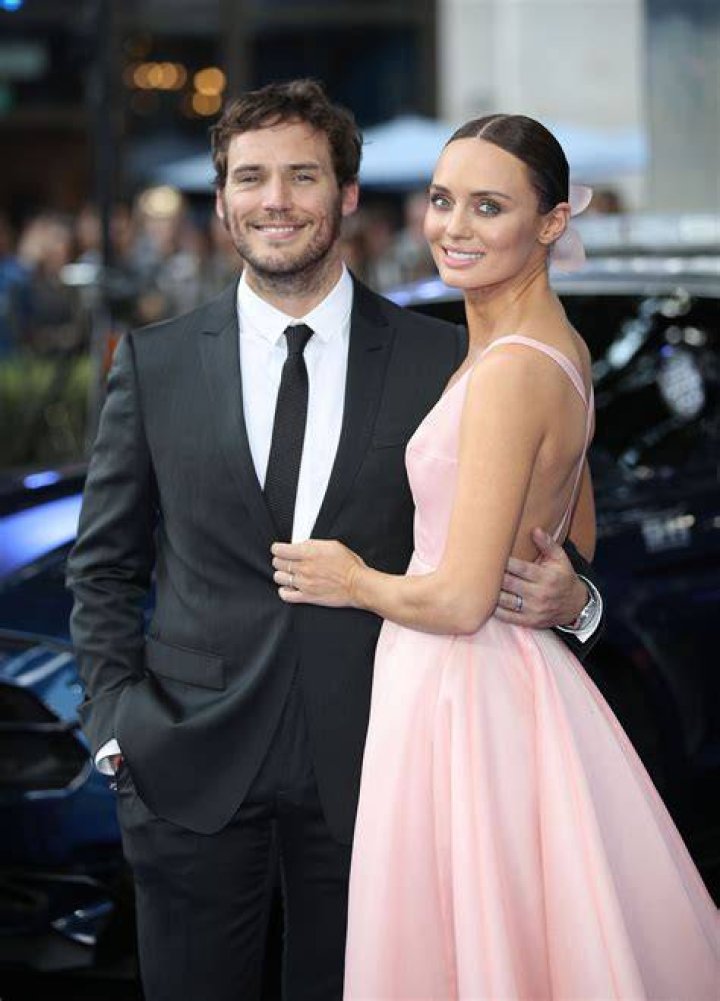 Sam Claflin and Laura Haddock at the world premiere of "Transformers: The Last Knight" in 2017, in London, England.