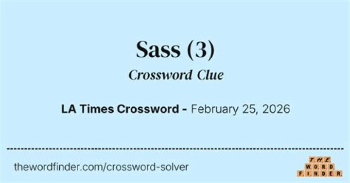 Sass Crossword Clue NYT
