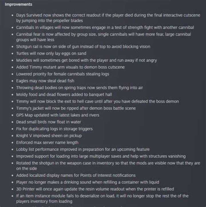 Sons of the Forest Update 0.5 Patch Notes, Updates and More