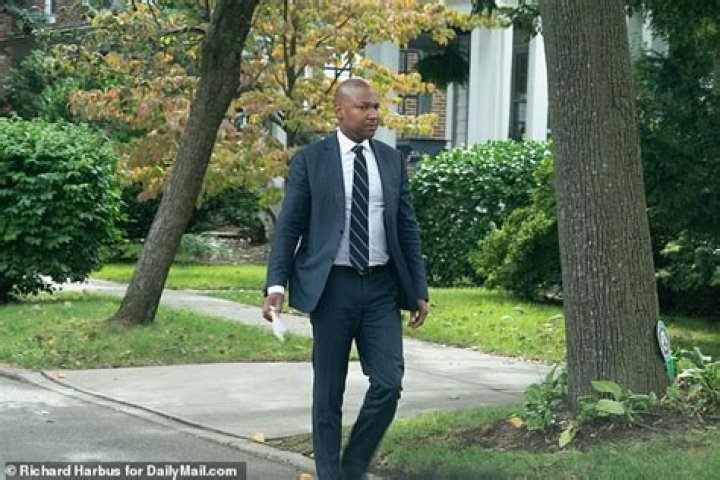 Yves Duroseau is seen outside his home in Queens after holding a press conference on Thursday